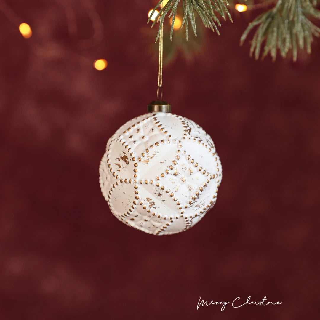 Weihnachten Hängende Anhänger Retro Weiß Gold Ornament Matte Schneeflocke Dekoration Hochwertige Weihnachtsbaum Dekoration Für Fenster