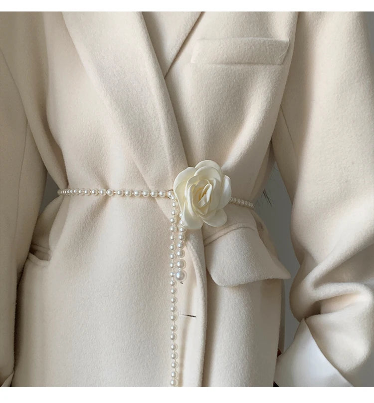 Zhejiang Y282 Perlen Taillengürtel - PU 1cm Elegant Damen