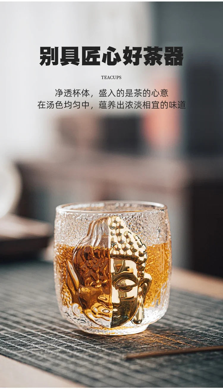 Master Cup Tea Set Luxury Crystal Glass Yinian Buddha Cup Jianzhan Household Cups Teaware Kitchen Dining Bar Home Garden