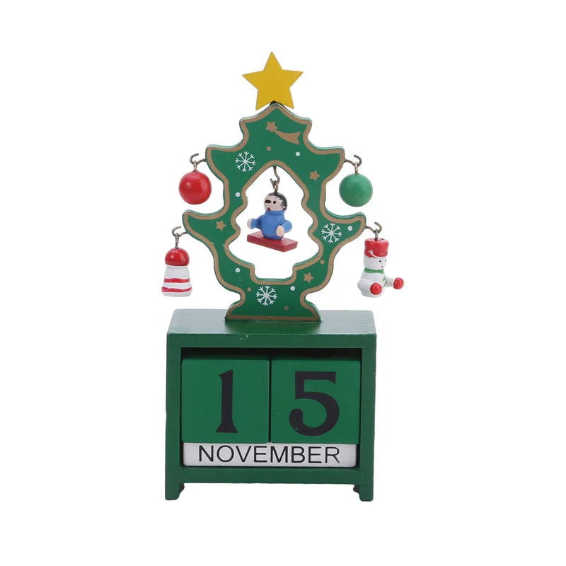 CN Adventskalender Holz Countdown - Kapazität 24 Tage, Größe 15x20 cm