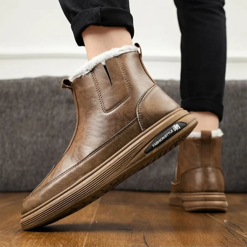 Ghete de zăpadă impermeabile Shangkaka - Ghete până la gleznă cu fermoar, înălțimea tocului 1-3 centimetri