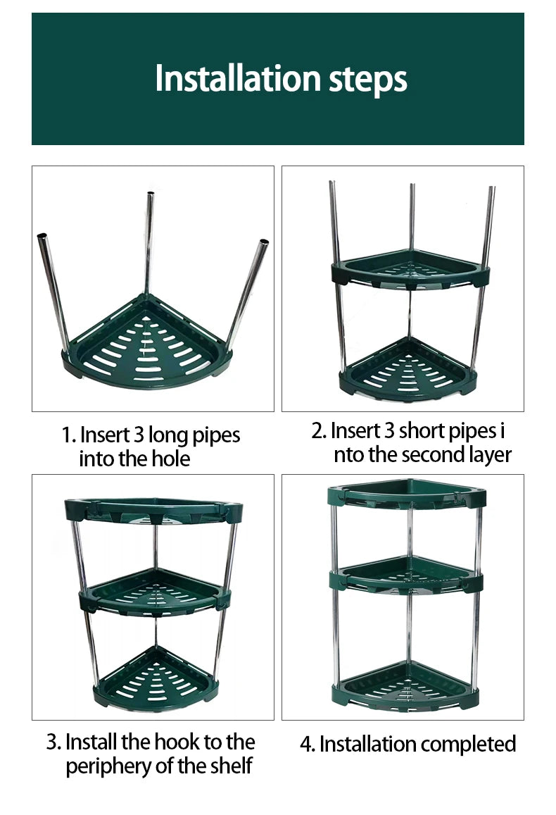 Choice Eckregal Küchenrack - Dreieck 3 Ebenen 25x25cm