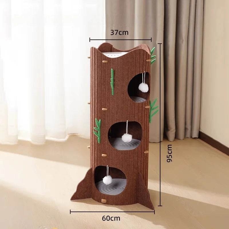 Multi-schicht Katzenhaus Baumstumpf Katzen Klettergerüst Sisal Eimer Filz Katzen Nest Kratzfest Sisal Katzenbaum Haustier Spielzeug