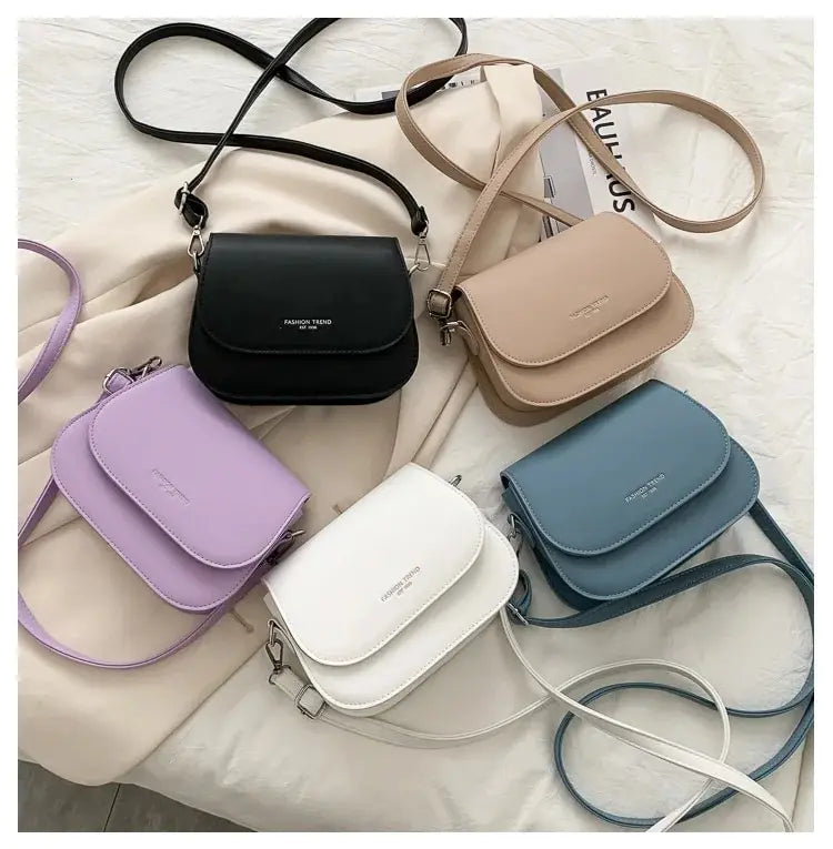 Women's Crossbody Bag New Solid Color Fashionable Flipped Bag Retro Casual Simple Crossbody Bag