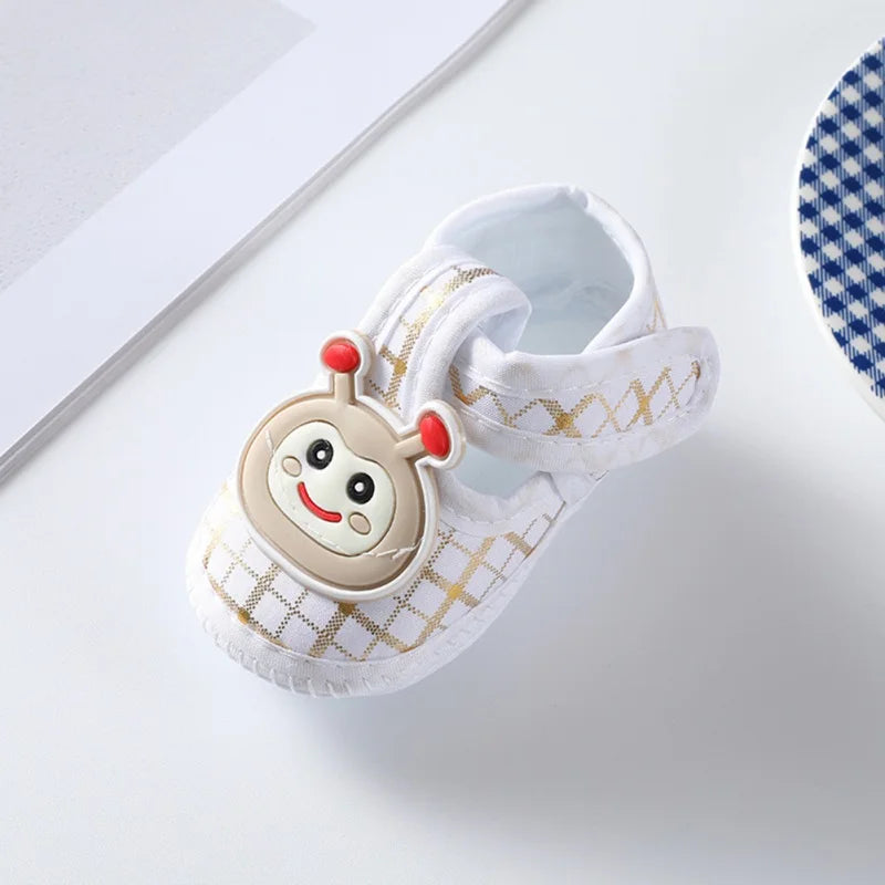 Frühling Herbst Baby Schuhe 2025 - Koreanischer Stil Cartoon Auto Muster - Weiche Sohle Stoff Schuhe 0-8 Monate
