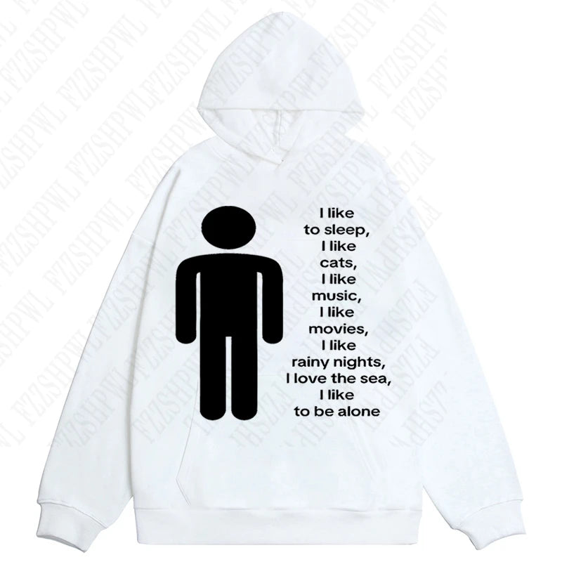 FZZSHPWLCN Harajuku Hoodie HipHop-Aufdruck - Größe XL Slim