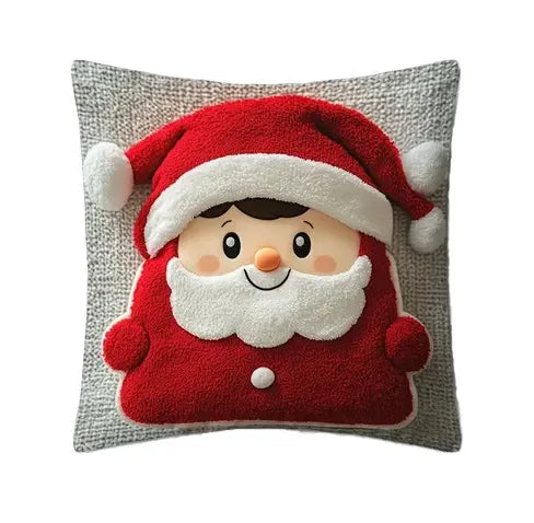 Christmas Pillow Cover Snowman and Reindeer Digital Print Sofa Cushion for Home Office and Living Room Festive Decoration