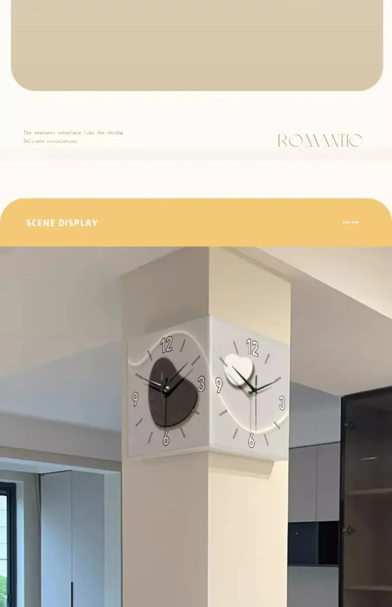 LED-Wanduhr 2025: Double-sided Creative Living Room Modern Art LED Light Corner Clocks Hanging Collection