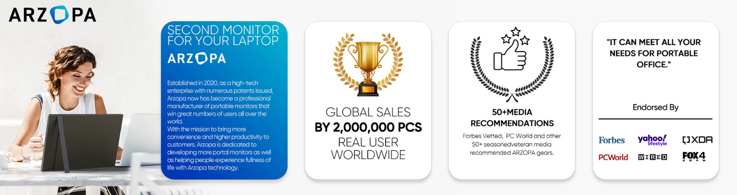 ARZOPA Z1RC 2K Tragbarer Monitor - 16 Zoll, 60 Hz, 2560x1600