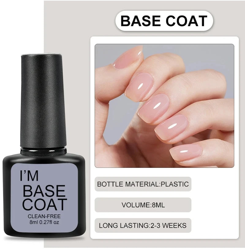 LNWPYH ZYD27 Klarer Gel Top Und Base Coat - 8ml x4 Set