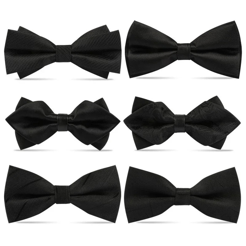 HYWAC28 Herrenfliege Verstellbar - Schwarz Polyester 8cm
