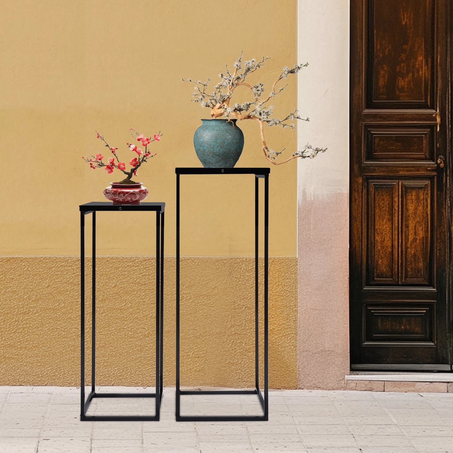 Bymaocar Pflanzenständer-Set 70/60 cm Metall Tragfähigkeit 4-5 kg