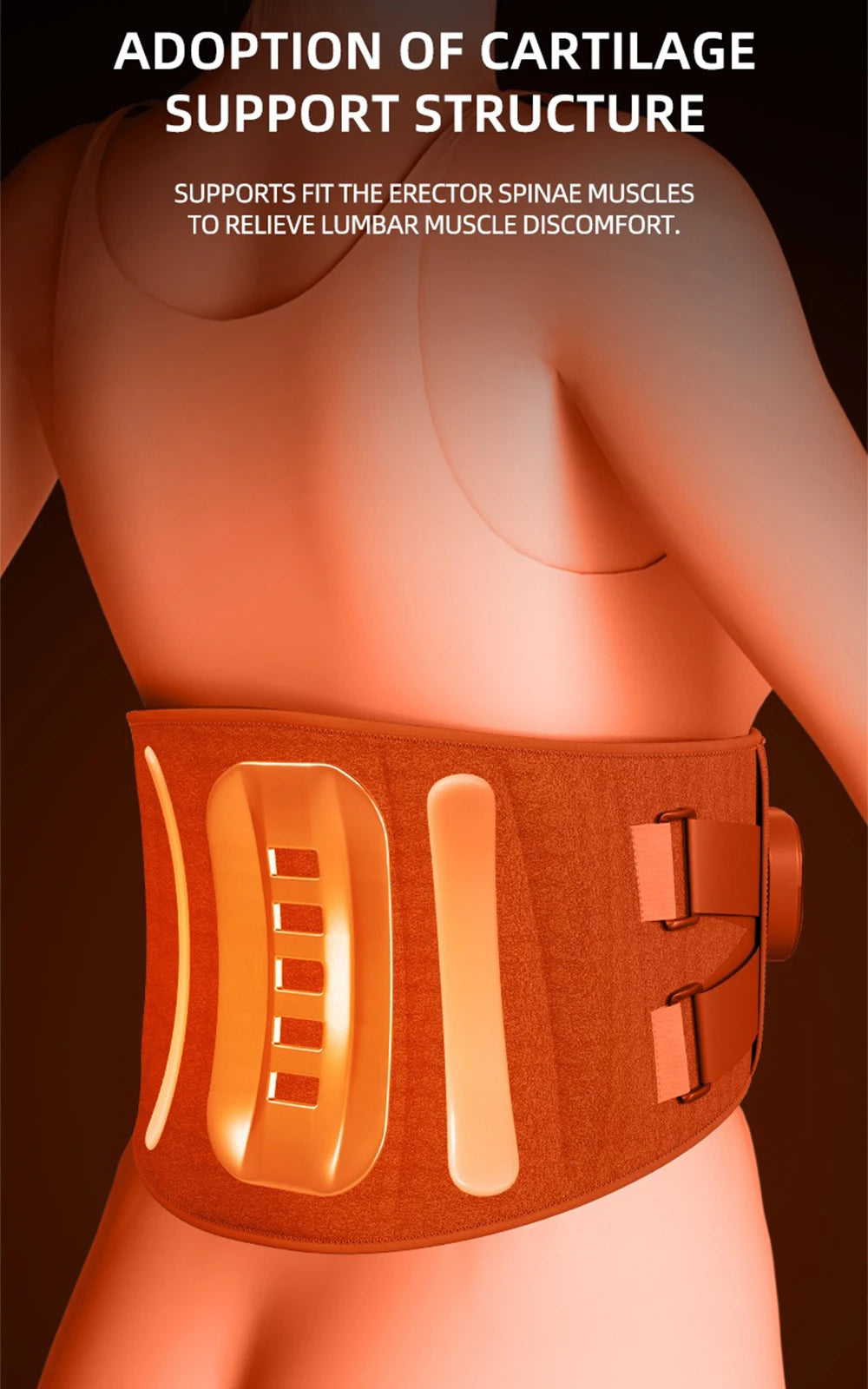 Electric Heating Waist Massager Support Belt Vibration Hot Compress Vibration Lumbar Brace Belt Back Relax 3 Gears Adjustment
