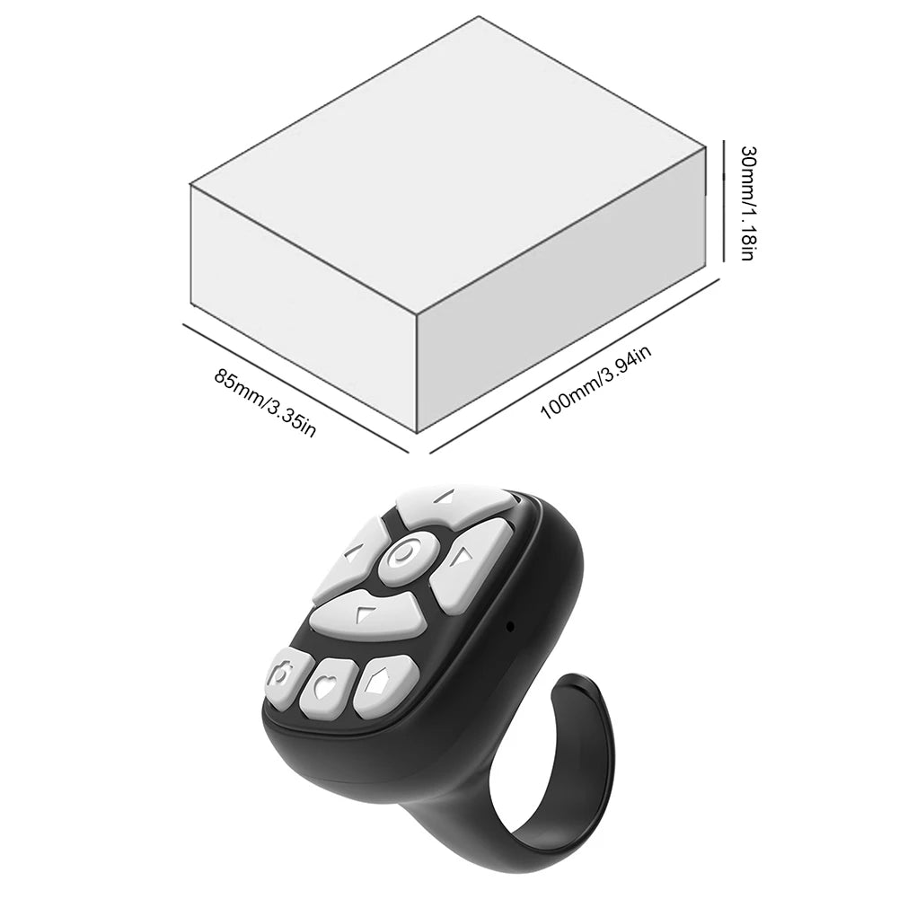 For Tiktok Fingertip Remote Scrolling Ring Wireless Bluetooth Remote Control Camera Shutter Selfie Video Controller for iPhone