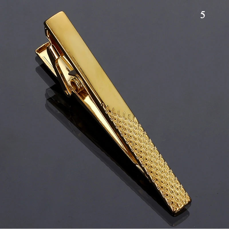 Men Jewelry Pin Clasp Necktie Clip Fashion New Hot-selling Metal Gold Tie Clip Business Formal Wear Groom Wedding Decoration