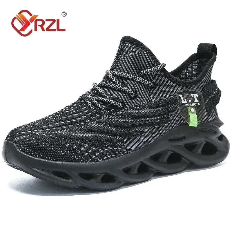 Herren-Sport-Sneaker 2025: YRZL Männer Sport Laufen Schwarz Jogging Schuhe Lässige Sneaker Outdoor Atmungsaktiv Mesh Frauen Leicht Stoßdämpfung Schwarz Tennis Kollektion