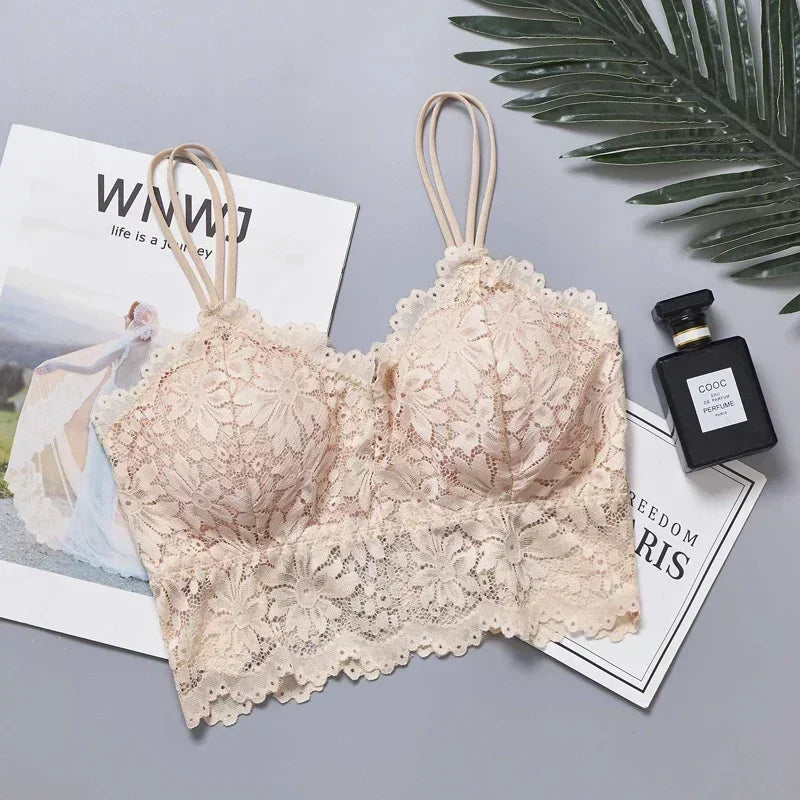 Damen Push-Up BH 2025 - Formender Spitzen BH bügellos Full Cup Plus Size