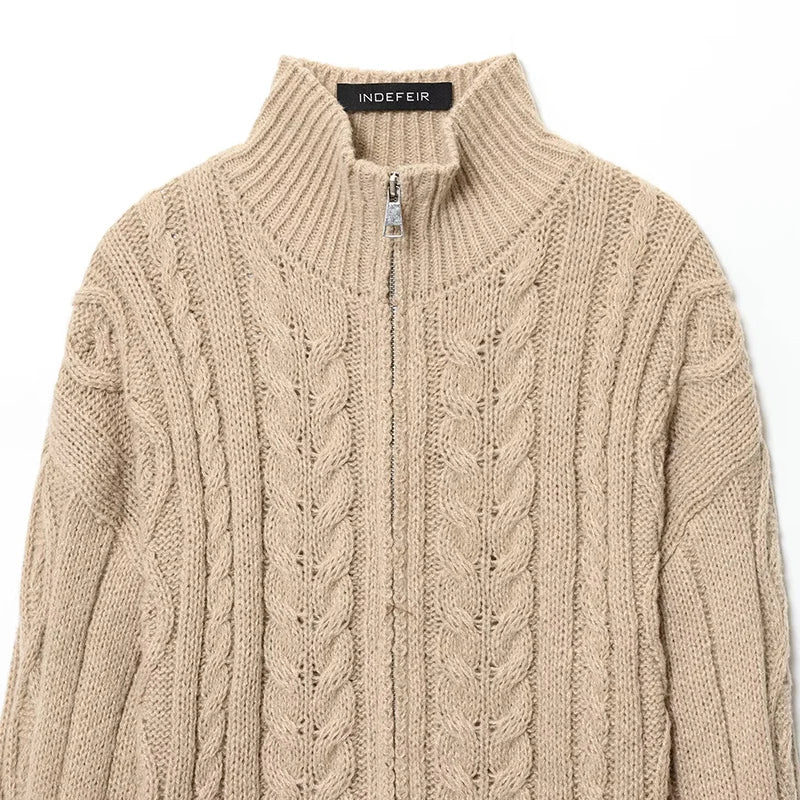 Klkxmyt Cardigan Stehkragen Reißverschluss - Gewicht 120–220 g/m² Größe Regular Alltagstauglich