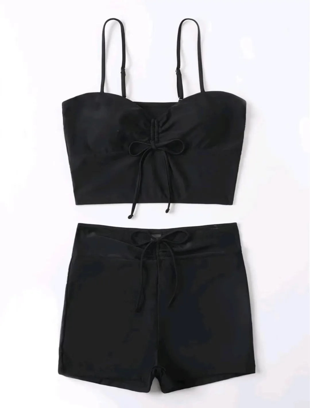Damen Bikini 2025 - Hochtailliger Drawstring Front Shorts Bikinis für Frauen