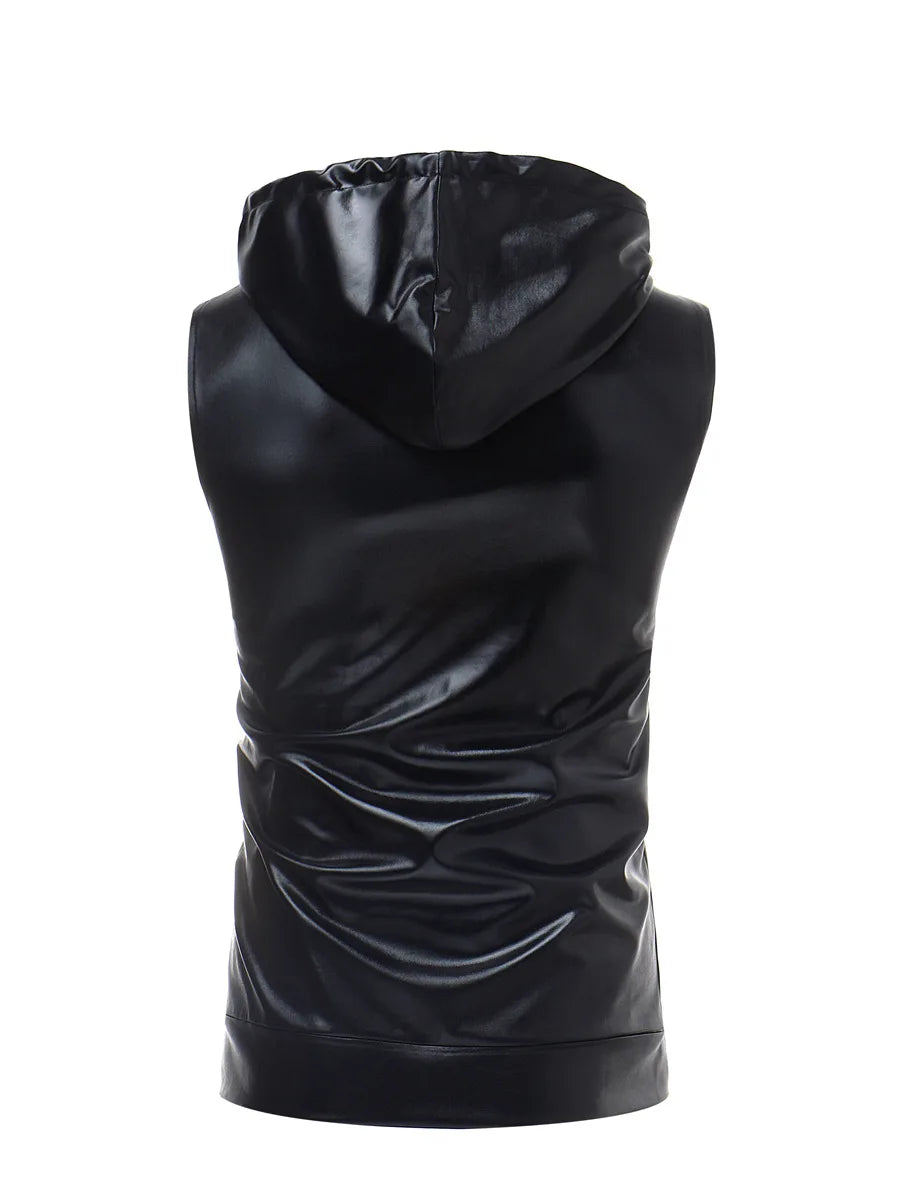 Goldene Herrenweste Kapuze - Reißverschluss S-XXL Silber