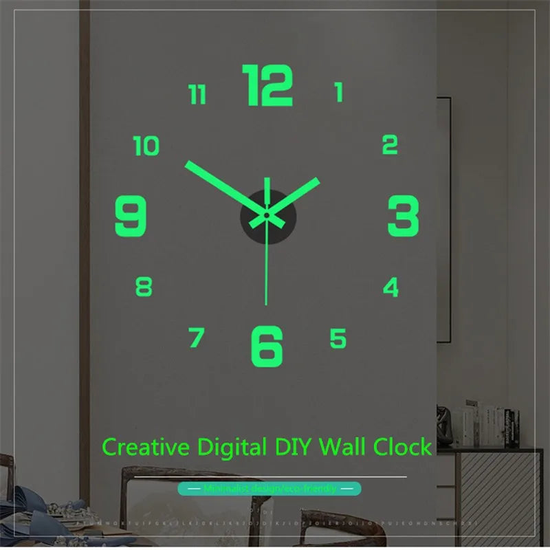 Wall Clock Large Watch Horloge Murale 3d Diy Acrylic Mirror Stickers Quartz Duvar Saat Klock Modern Mute Alarm Clock