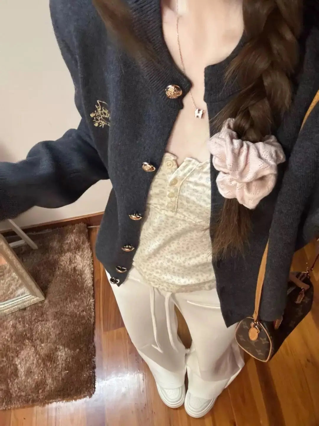 CN Guangdong Cardigan Locker Kurz Grau O-Neck Damen - Größe 4-16 Zoll, Polyester, Weich