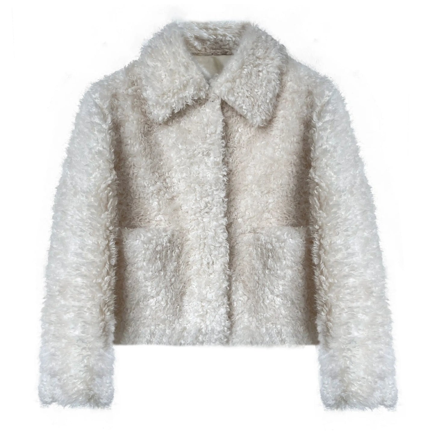 Harajuku Lammwolle Mantel Warm - Dicke, Taschen, L/XL