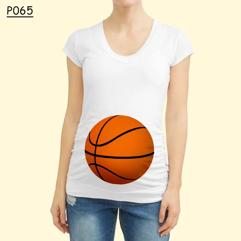 Cartoon Ball Umstandsmode 2025 - Kurze Ärmel T-Shirt Sommer Frauen Schwangerschaft - Hot Stillen Bedruckt Schwangere Tops Tee