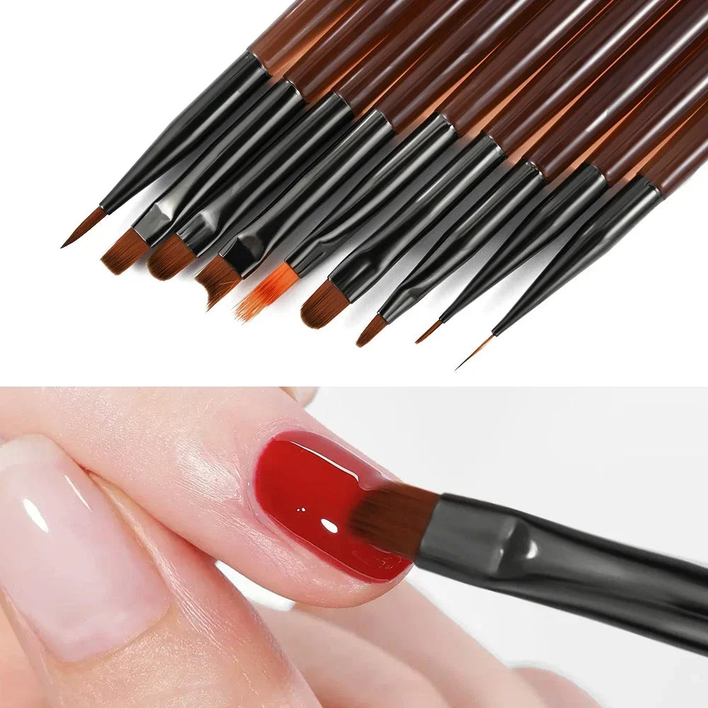 Choice Nagel Pinsel Set Präzision - 9 Stück Kunststoff