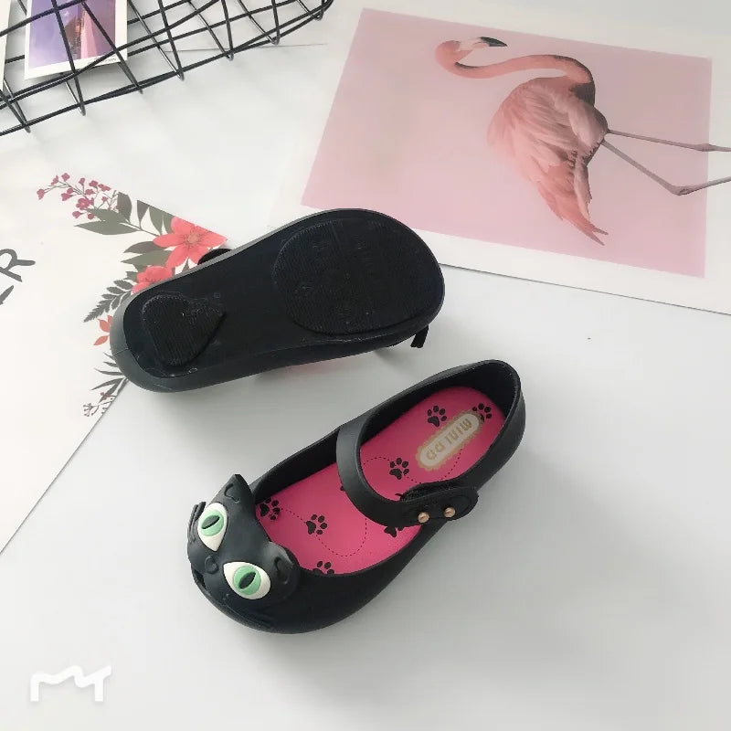 Mädchen-Sandalen 2025: Jelly-Katze Princess-Kawaii Strand Kinder - Beach Kids Kollektion Transparente Schuhe 14+ Jahre