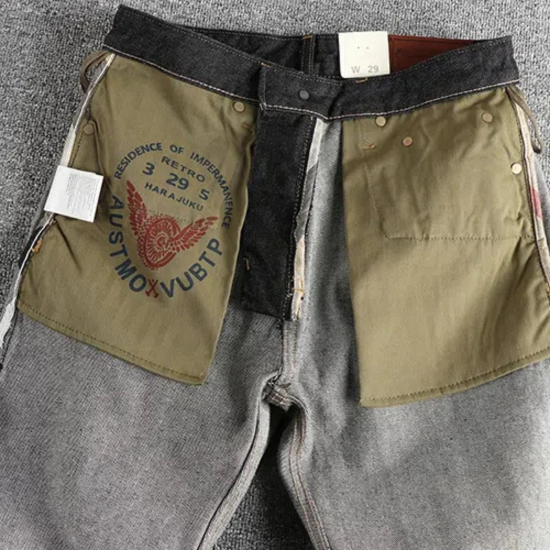 Heavy May Khaki Vintage Jeans - Größe M-XL, Länge 32