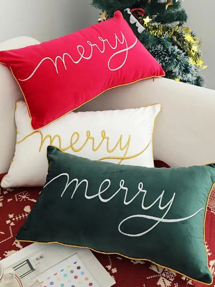30x50cm Christmas Pillowcase Home Textile Throw Pillow Cover Cushion Case Pillowslip Xmas Home Decor Soft Rectangle Pillow Cover