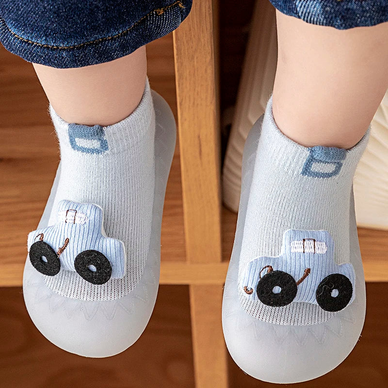 Frühling Herbst Baby Socken Schuhe 2025 - Jungen Mädchen Cartoon 0-3T - Weiche Sohle Slip-On Sneakers Rutschfest