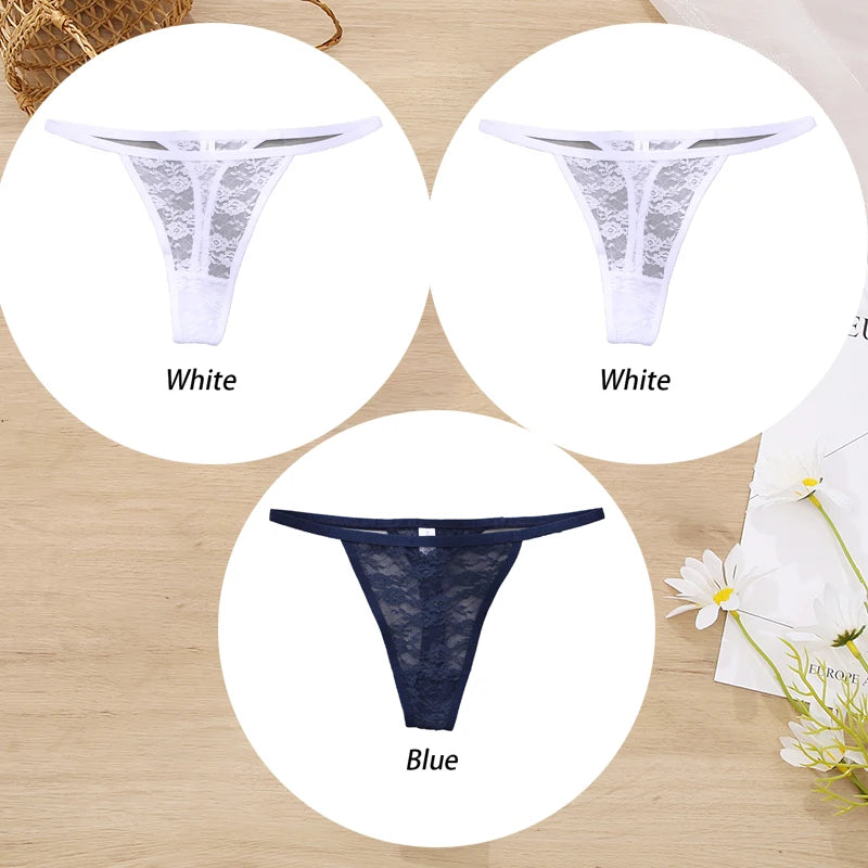 ZhejiangChoice Spitzen-Set Damen G-String - 3er Low Waist