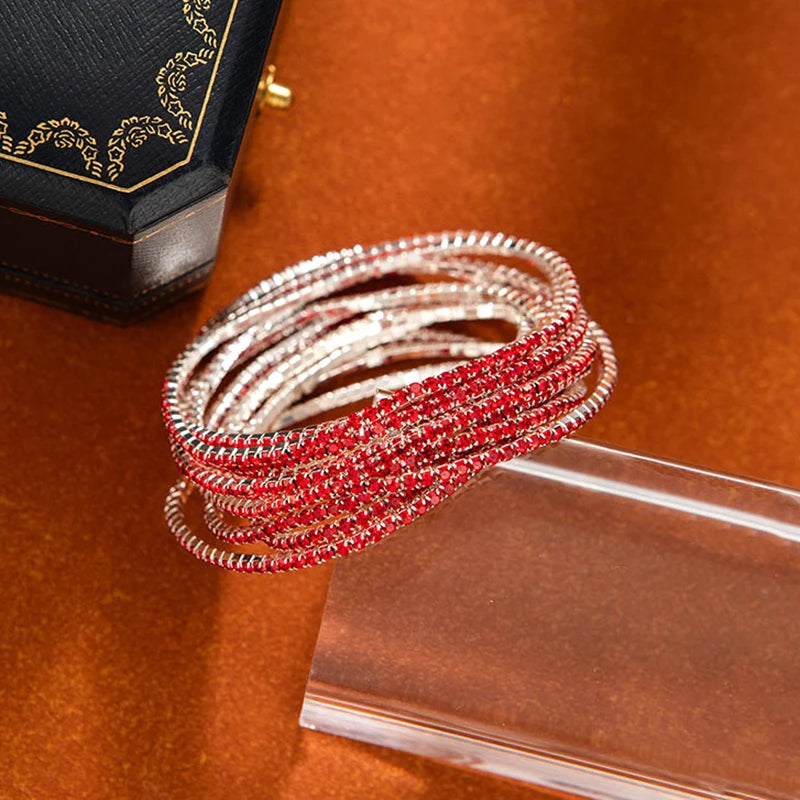 Mode 5er Set Strassarmbänder Elastisch - 5 Stück Bunt