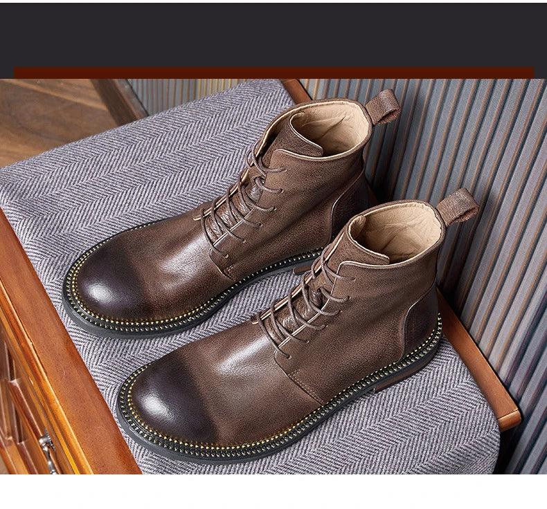 Handmade high quality soft leather boots in British style