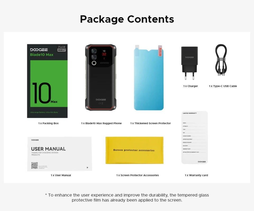 DOOGEE Blade10 Max Robustes - 10300 mAh 18W 6,56 Zoll Display