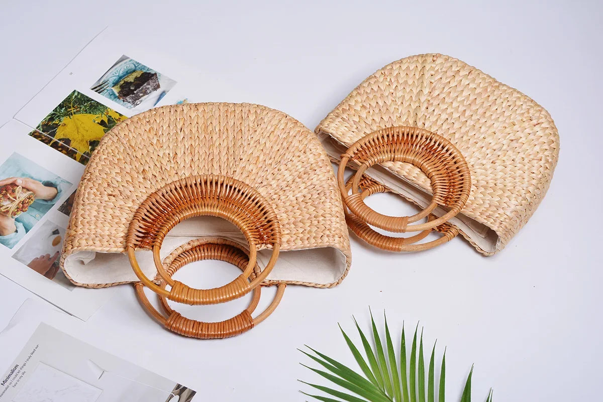 Beach Bag Women 2022 Summer New Elegant Woven Straw Bags Female Bohemia Knitted Large Tote Handbag Vacation Casual