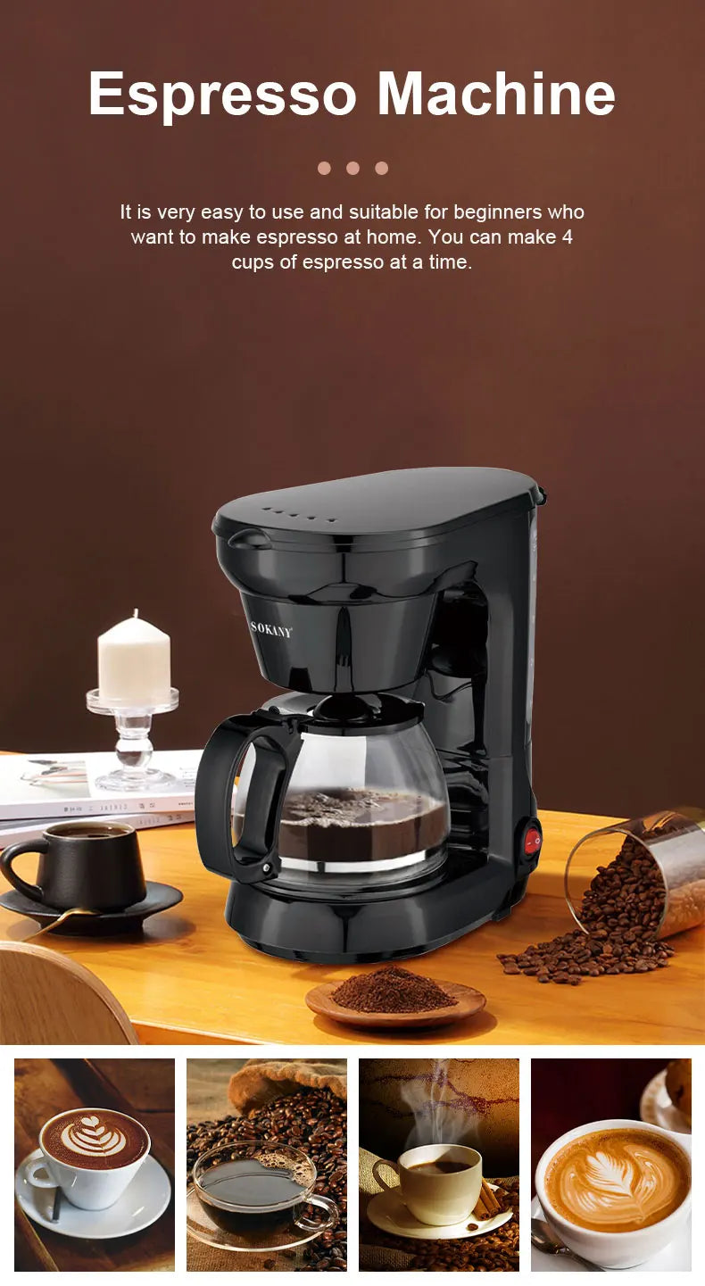 Sokany Espressomaschine Ein Klick Start - 5 Tassen 110220V