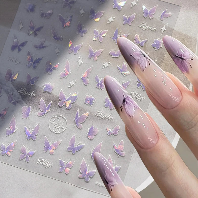 Designs 5D Relief Schmetterling Nagelsticker - 1 St 3D