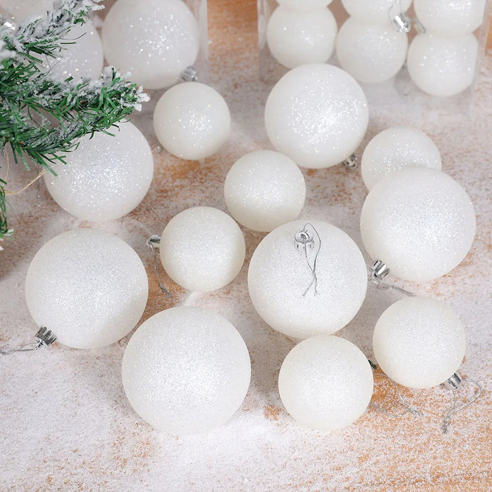 CHIXINHAPPYONE 40 Glitzer-Weihnachtskugel - Größe Ø3 cm, 6er Set