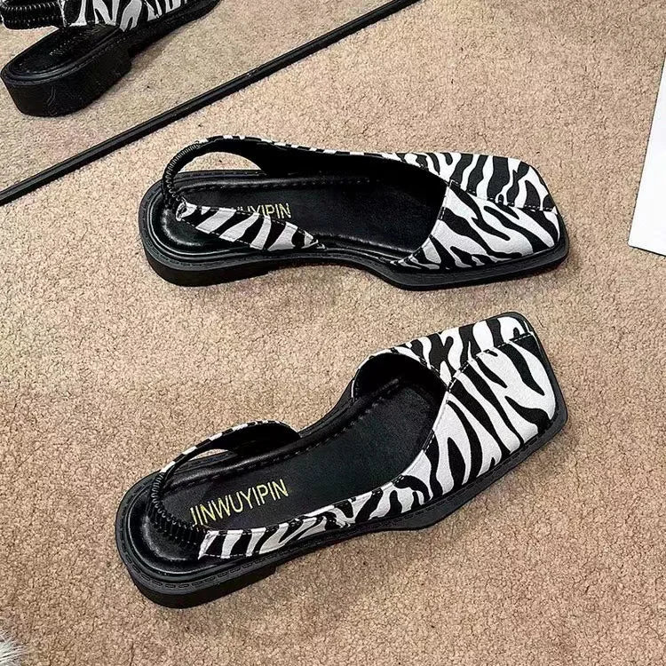 Women Sandals Elegant Square Toe Flat Shoes for Women Fashion Low Heels Sandals Brand Designer Women Party Shoes Sandalias Mujer