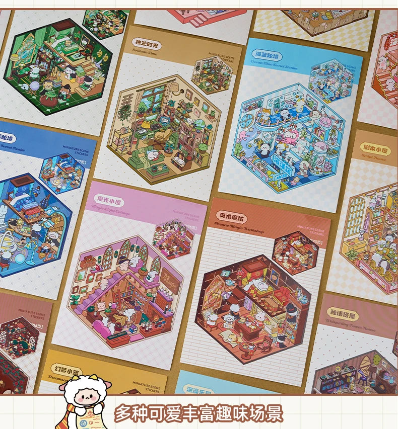 Kawaii 20in1 3D Cartoon Aufkleber - DIY, 190x135mm