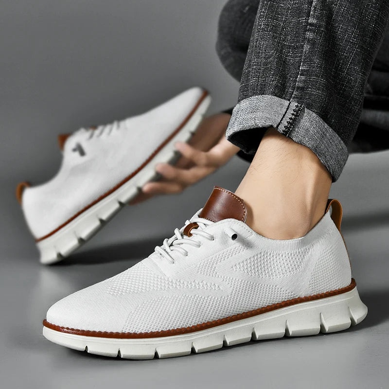New Men's Sneakers Light Breathable Casual Flat Shoes Outdoor Fashion Comfortable Dress Shoes Anti-Slip Sports Walking Shoes