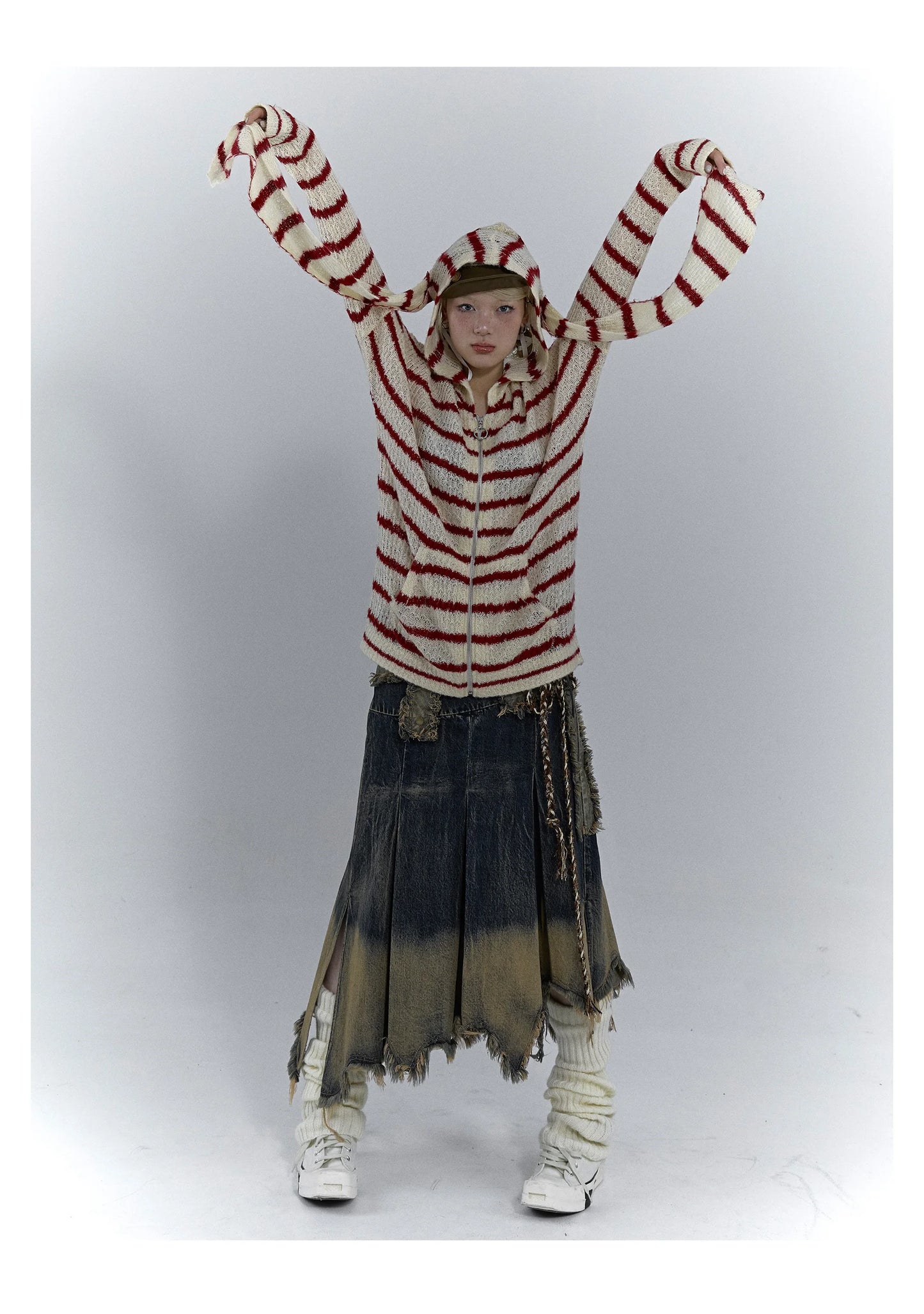 Karrcat Grunge Strickjacke Hollow Out - S/M, Vollarm