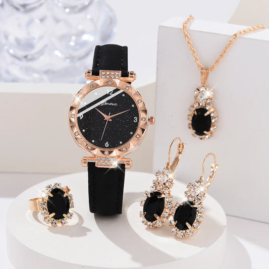 Frauen Uhren 5 Stück Set 2025 - Luxus Strass Frauen Fashion Elegant - Armbanduhr Quarz Uhr Mädchen Armband Geschenk