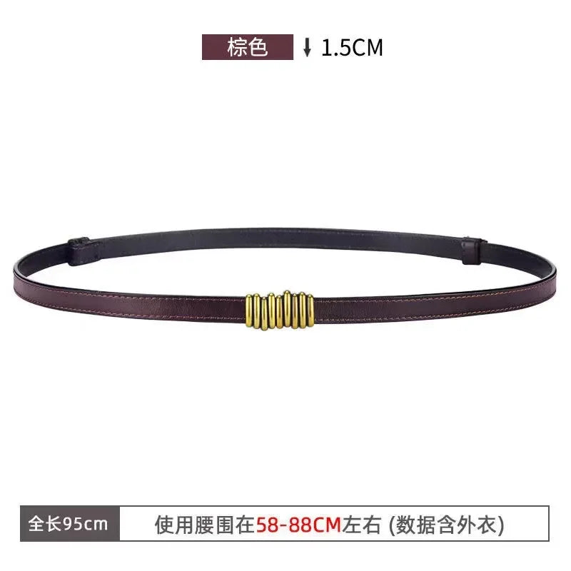 Luxury Elastic Belt Female Thin Waist Strap Pin Buckle Belt for Women Skirt Coat Sweater Leather Belts Ladies Band Decoration