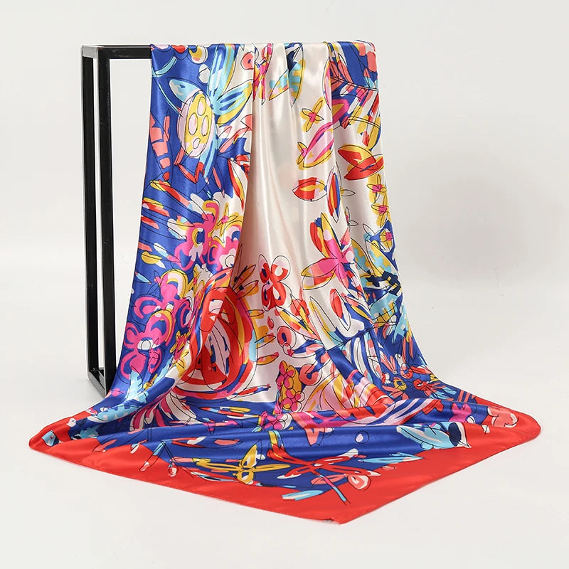 SENAIFE Satin-Schal Elegant - 90x90cm Polyester Leicht