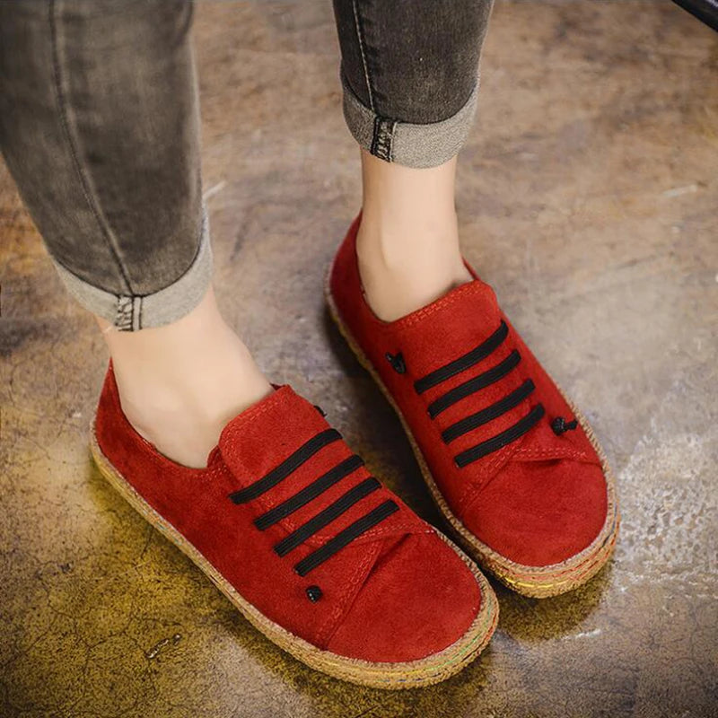 Frauen Schuhe Flachboden Schnürsenkel Loafers Damen Neuem Herbst Casual Outdoor Lazy Schuhe Komfortabel Leicht Solid Color Flat Schuhe