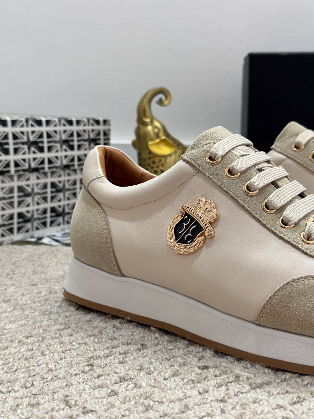 BLSK CPRT Slip On Sneaker Stickerei Design - Größe 39-45, Rindsleder Innenfutter, Gummisohle